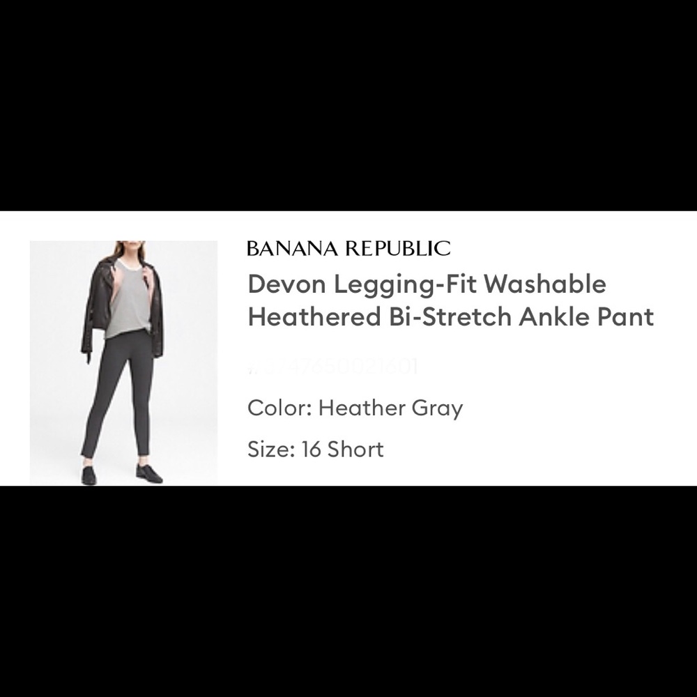 NWT Banana Republic Devon LeggingFit Stretch Pants